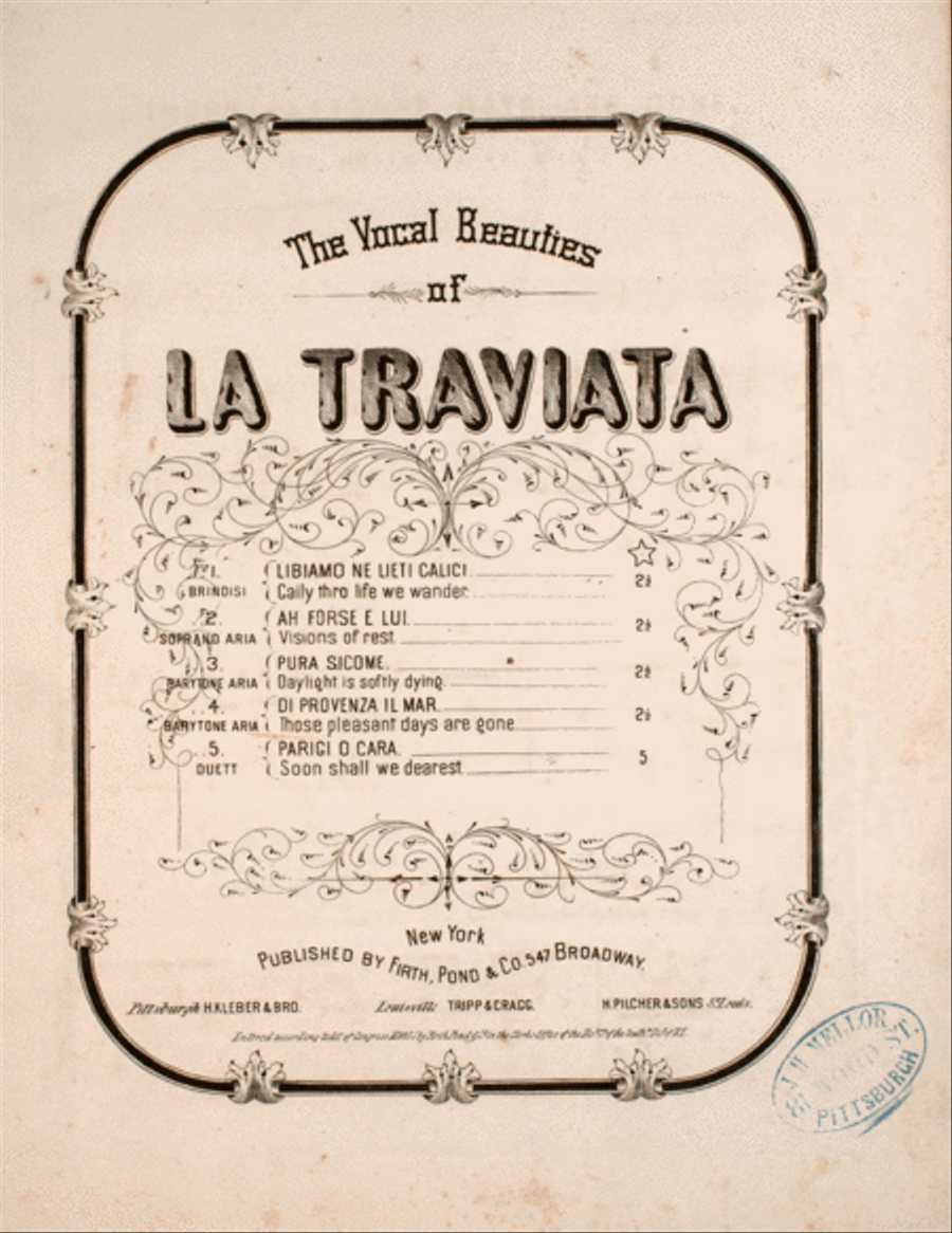 The Vocal Beauties of La Traviata. Di Provenza Il Mar. Those Pleasant Days are Gone Voice scores gallery preview page 1