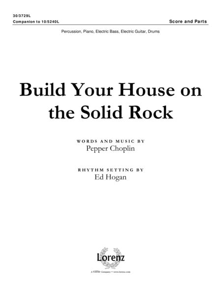 Build Your House on the Solid Rock - Rhythm Score and Parts
