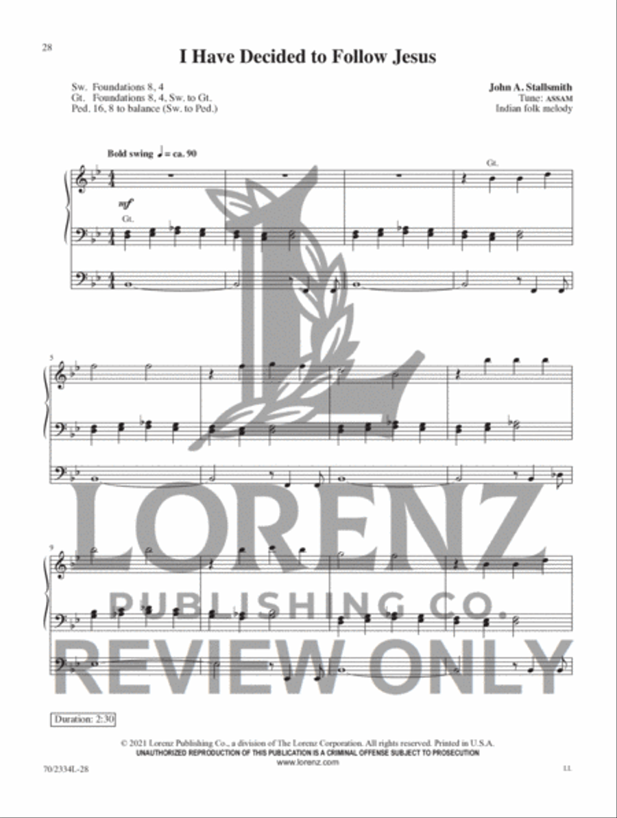 Jazzy Hymn Settings for Organ Organ Accompaniment scores gallery preview page 20