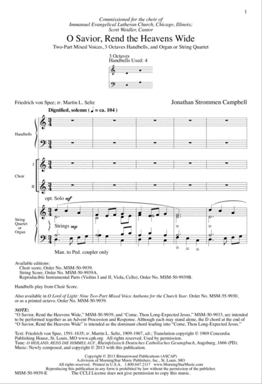O Savior, Rend the Heavens Wide 2-Part scores gallery preview page 2