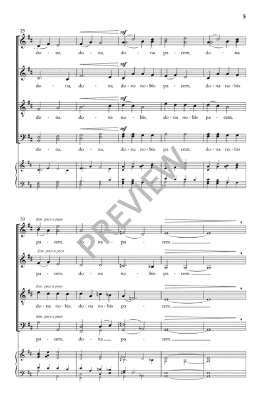 Dona Nobis Pacem - SATB divisi Divisi scores gallery preview page 6