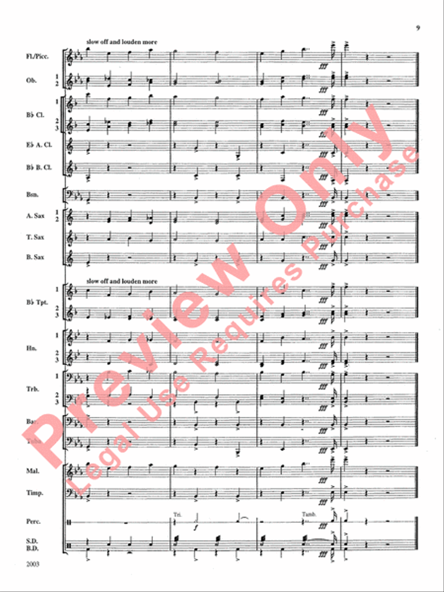 A Percy Grainger Suite Concert Band scores gallery preview page 10