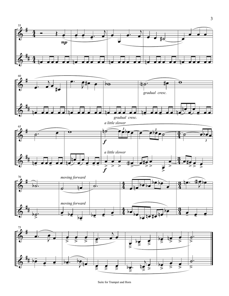 SUITE for TRUMPET and HORN Brass Ensemble scores gallery preview page 4