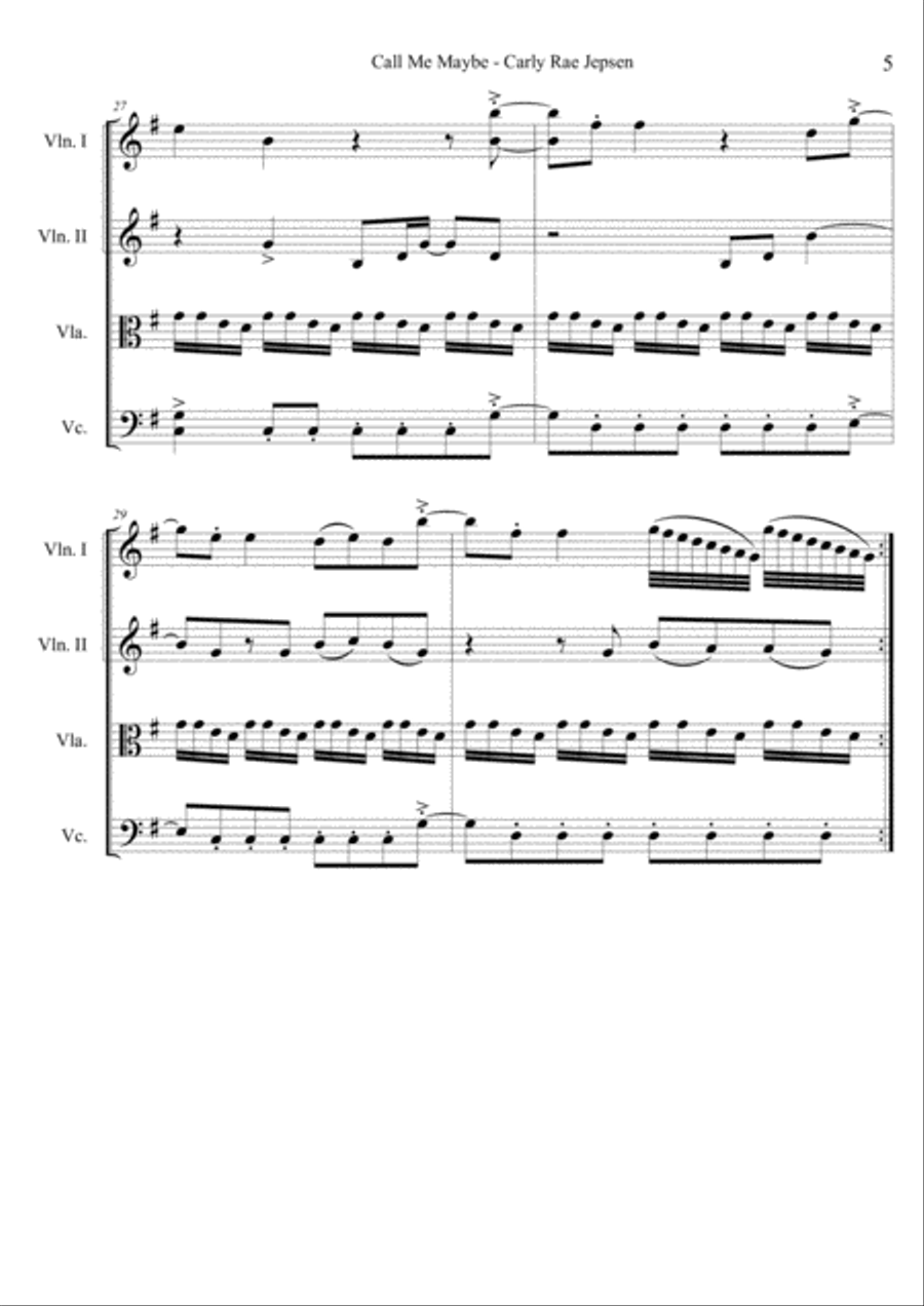 Call Me Maybe Call Me Maybe Small Ensemble scores gallery preview page 5
