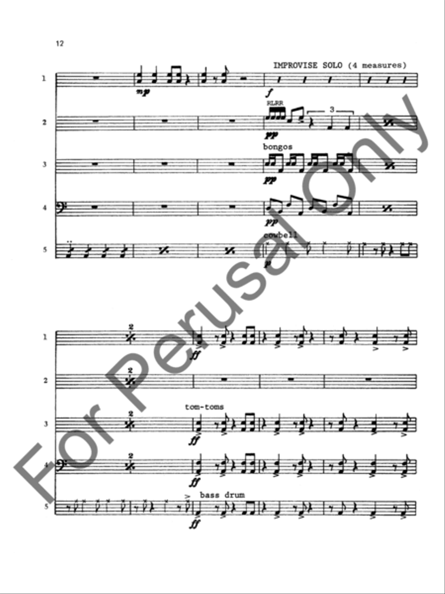 Blue Rhythm Quintet Percussion scores gallery preview page 12
