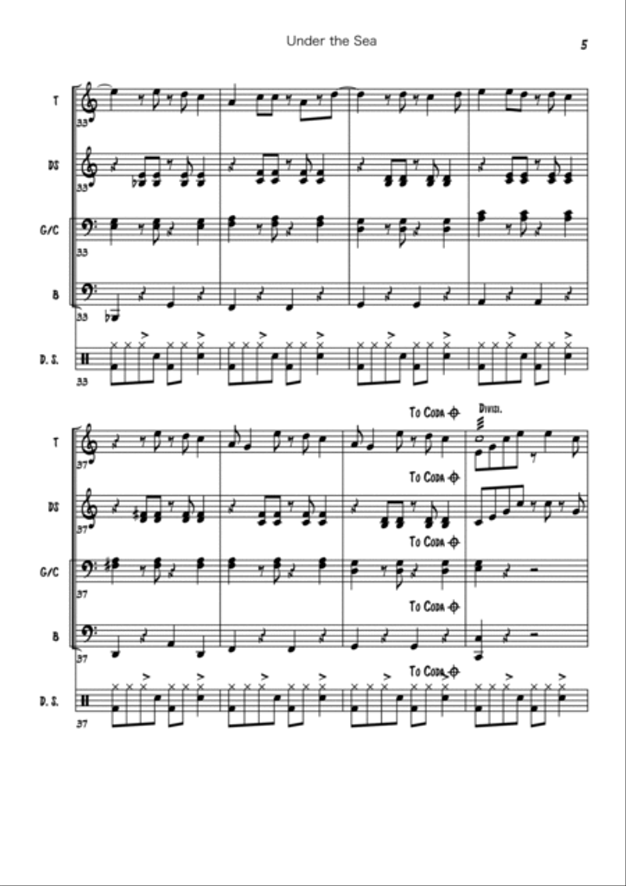 Under The Sea Steel Pan scores gallery preview page 5