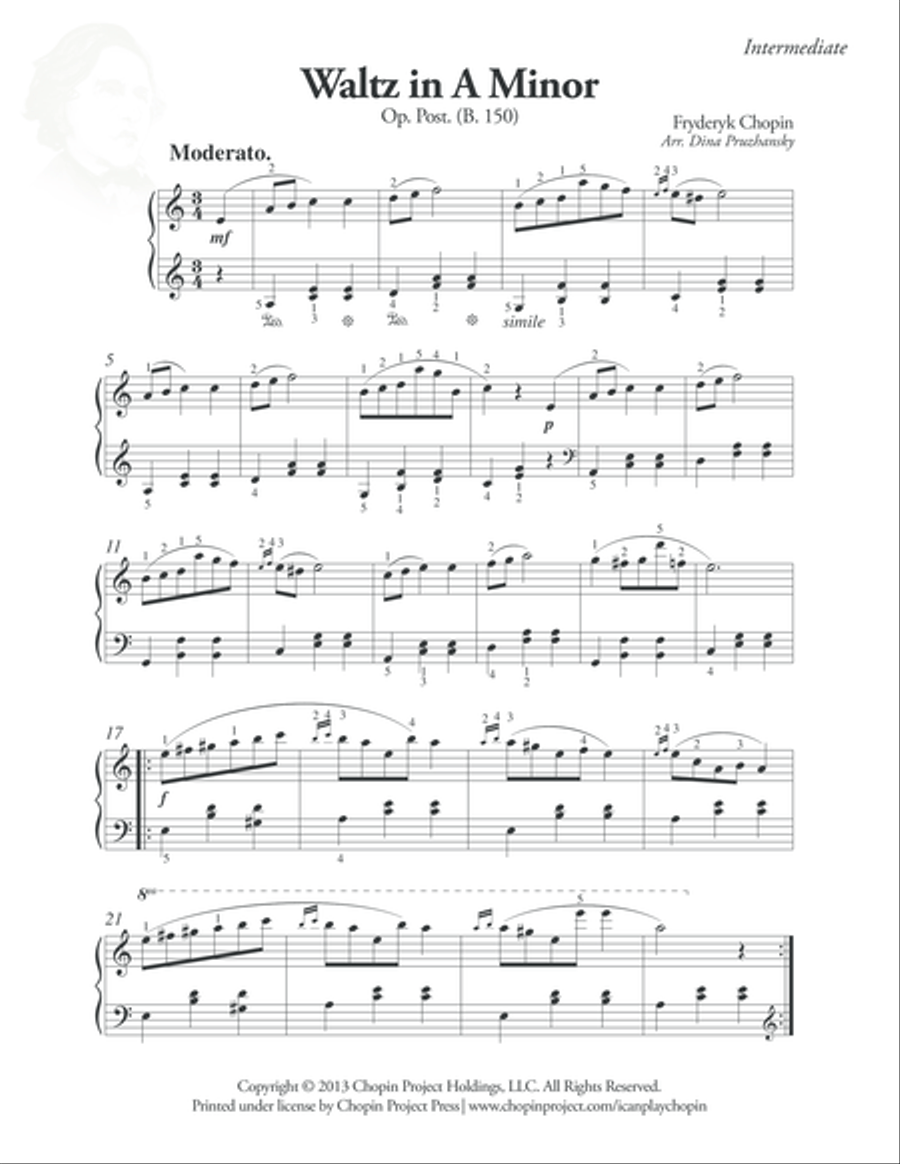 Waltz in A Minor, Op. Post. Piano Method scores gallery preview page 1