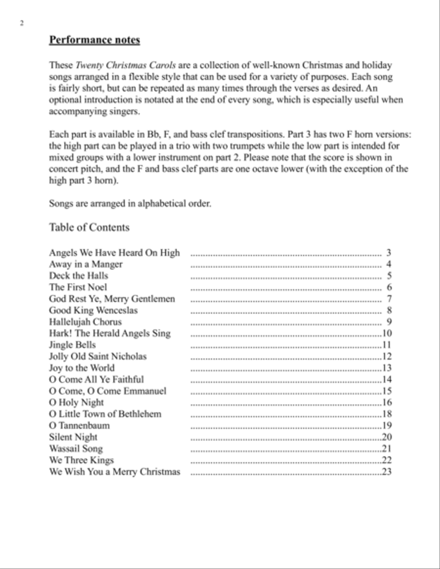 Twenty Christmas Carols for Flexible Brass Trio Brass Trio scores gallery preview page 2