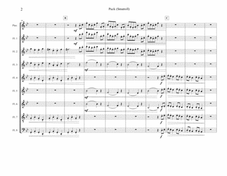 Puck ( from Lyric Pieces ) by Grieg arr. for flute choir / ensemble / sextet image number null