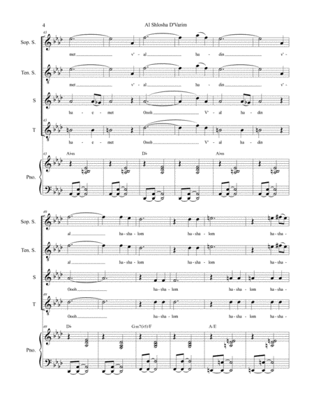 Al Shlosha D'Varim (for Solos and 2-part choir (Soprano and Tenor) image number null
