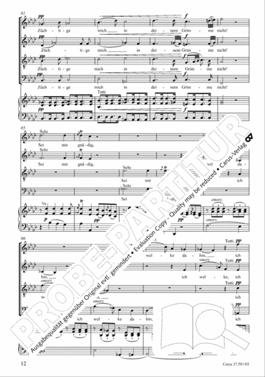 The Sixth Psalm of David (Der Sechste Psalm Davids) 4-Part scores gallery preview page 13