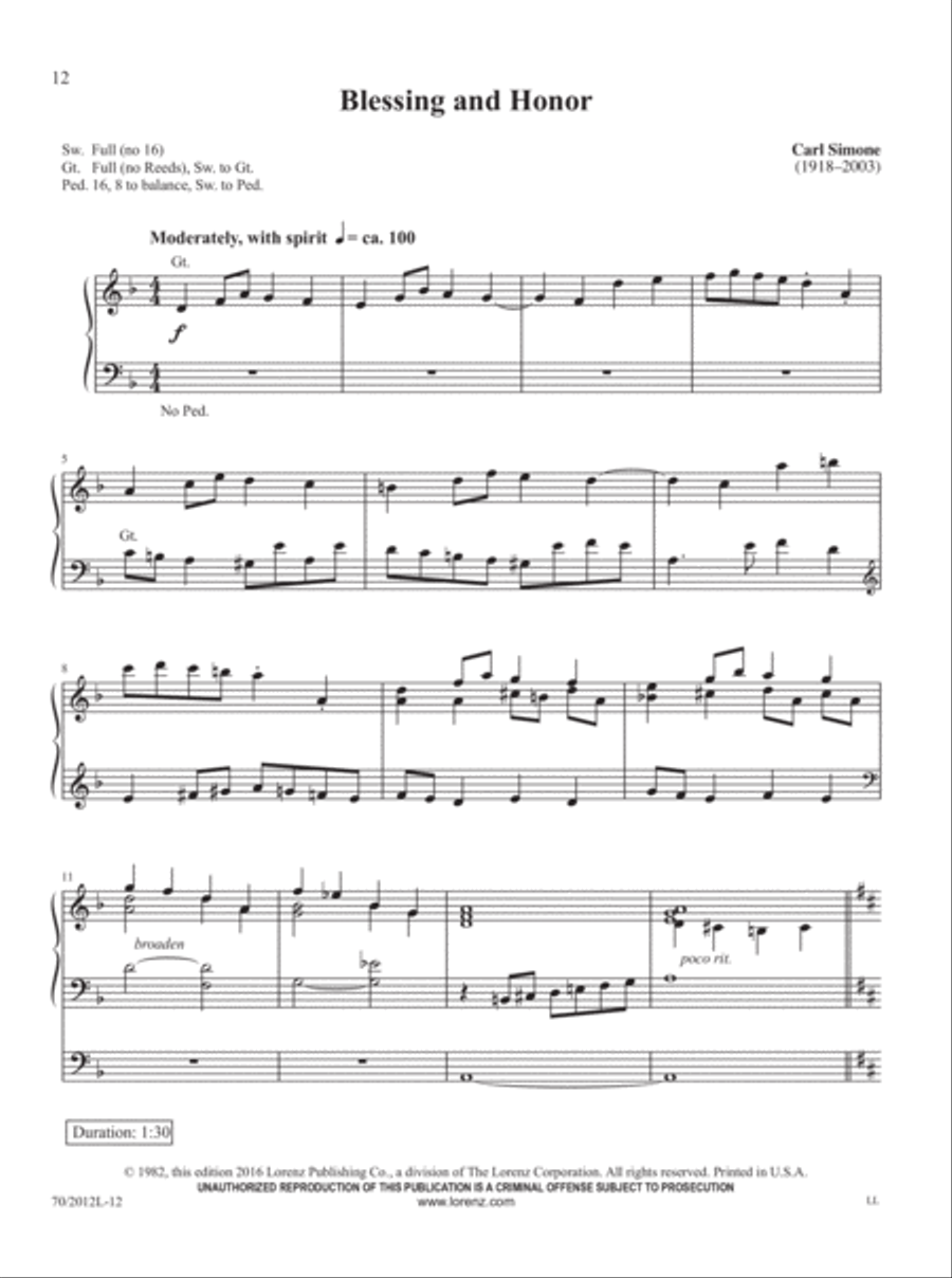 Music for Exultation and Reflection Organ Solo scores gallery preview page 5