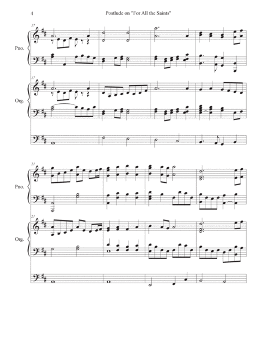 For All the Saints Organ Piano Duet Organ scores gallery preview page 4