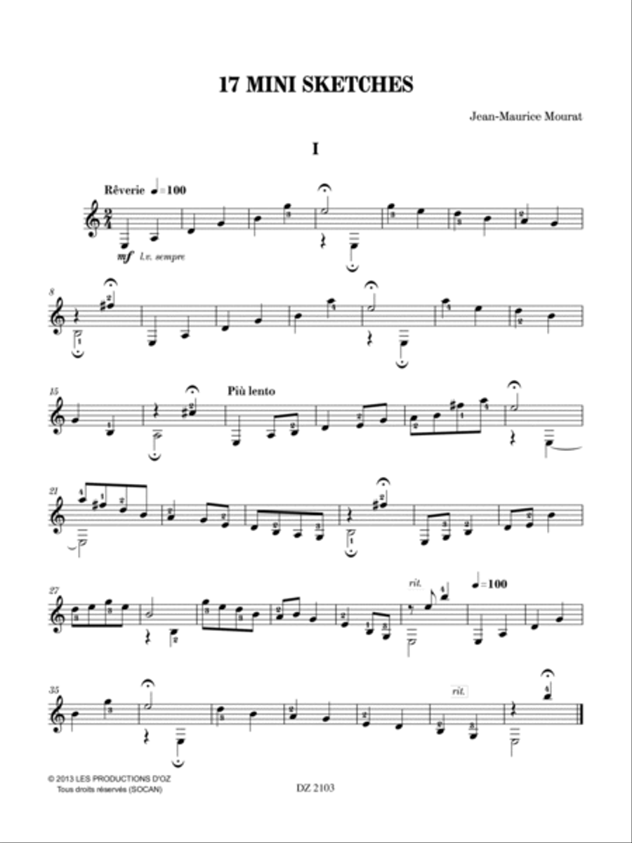 17 Mini Sketches Classical Guitar scores gallery preview page 3