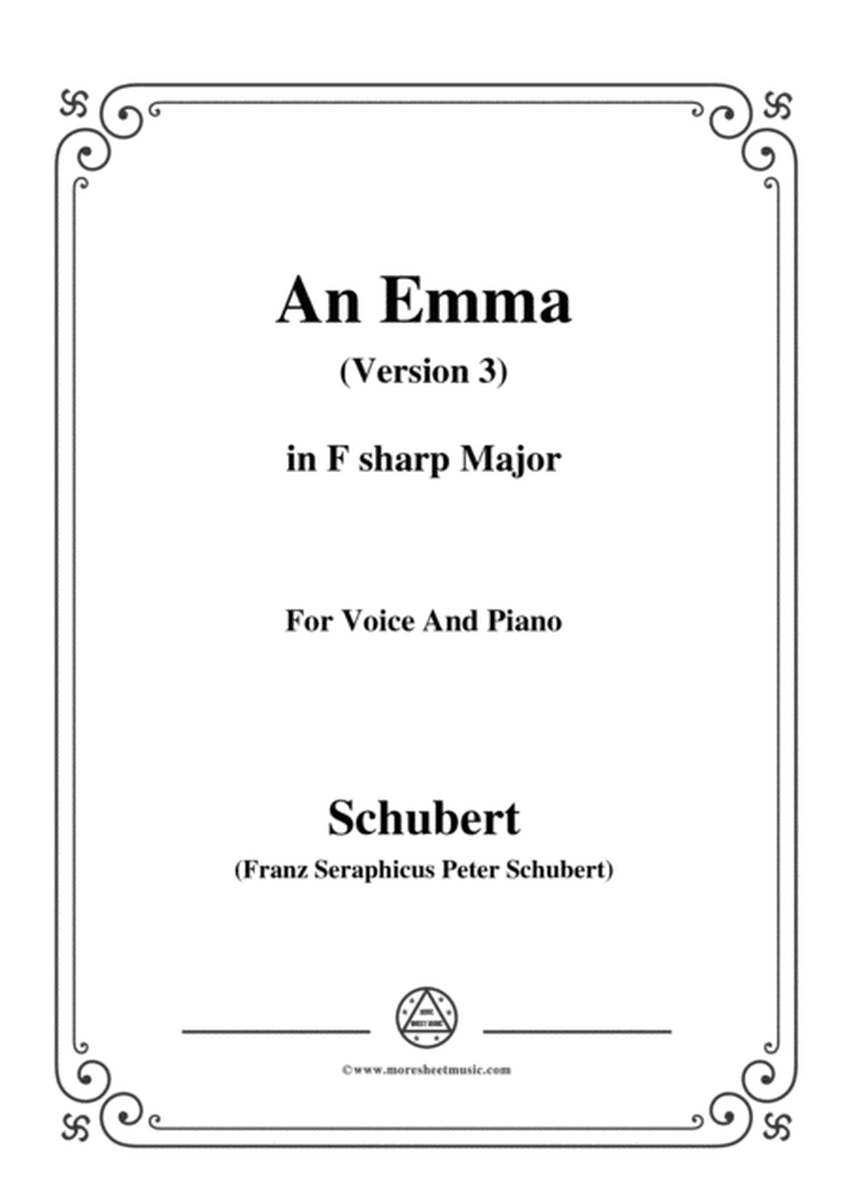 Schubert-An Emma(3rd ver. published as Op.58 No.2),D.113,in F sharp Major,for Voice&Pno image number null