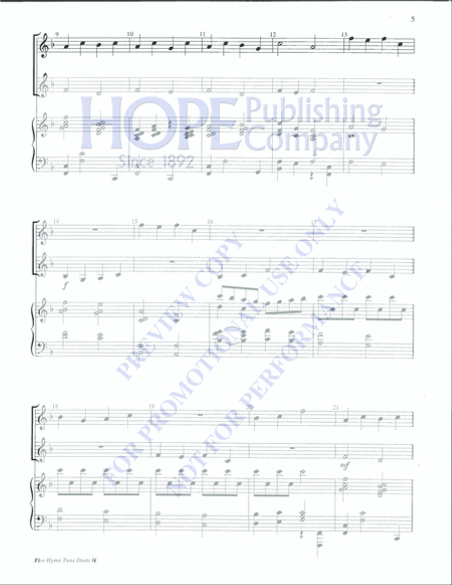 Five Hymn Tune Duets II Percussion scores gallery preview page 7