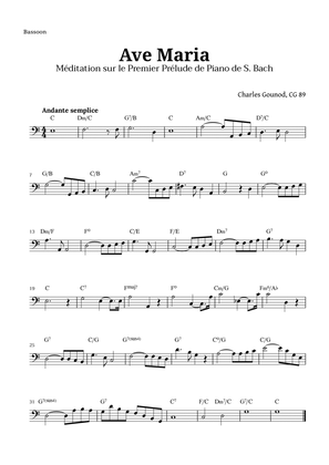 Ave Maria by Gounod for Bassoon with Chords