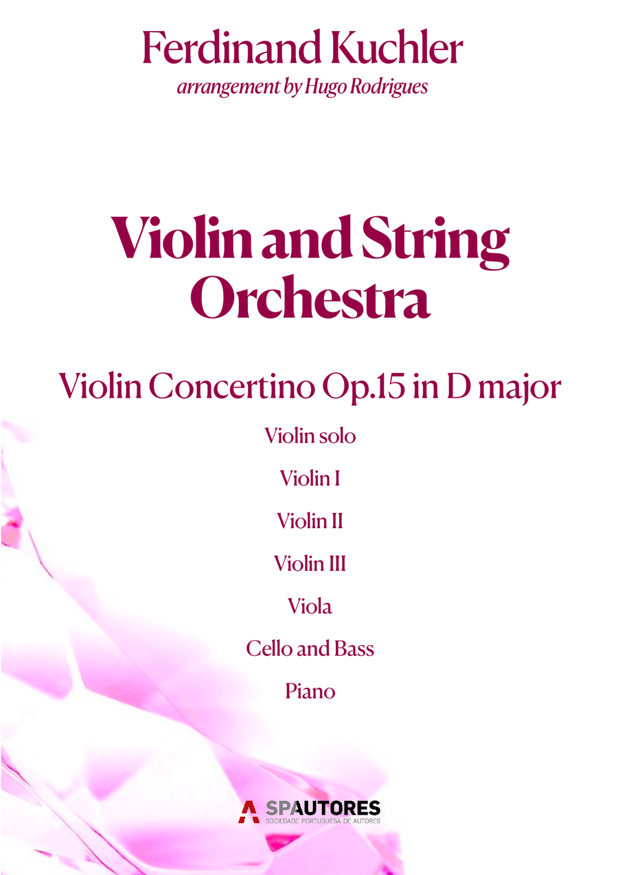 Violin Concertino Op.15 in D major String Orchestra scores gallery preview page 1