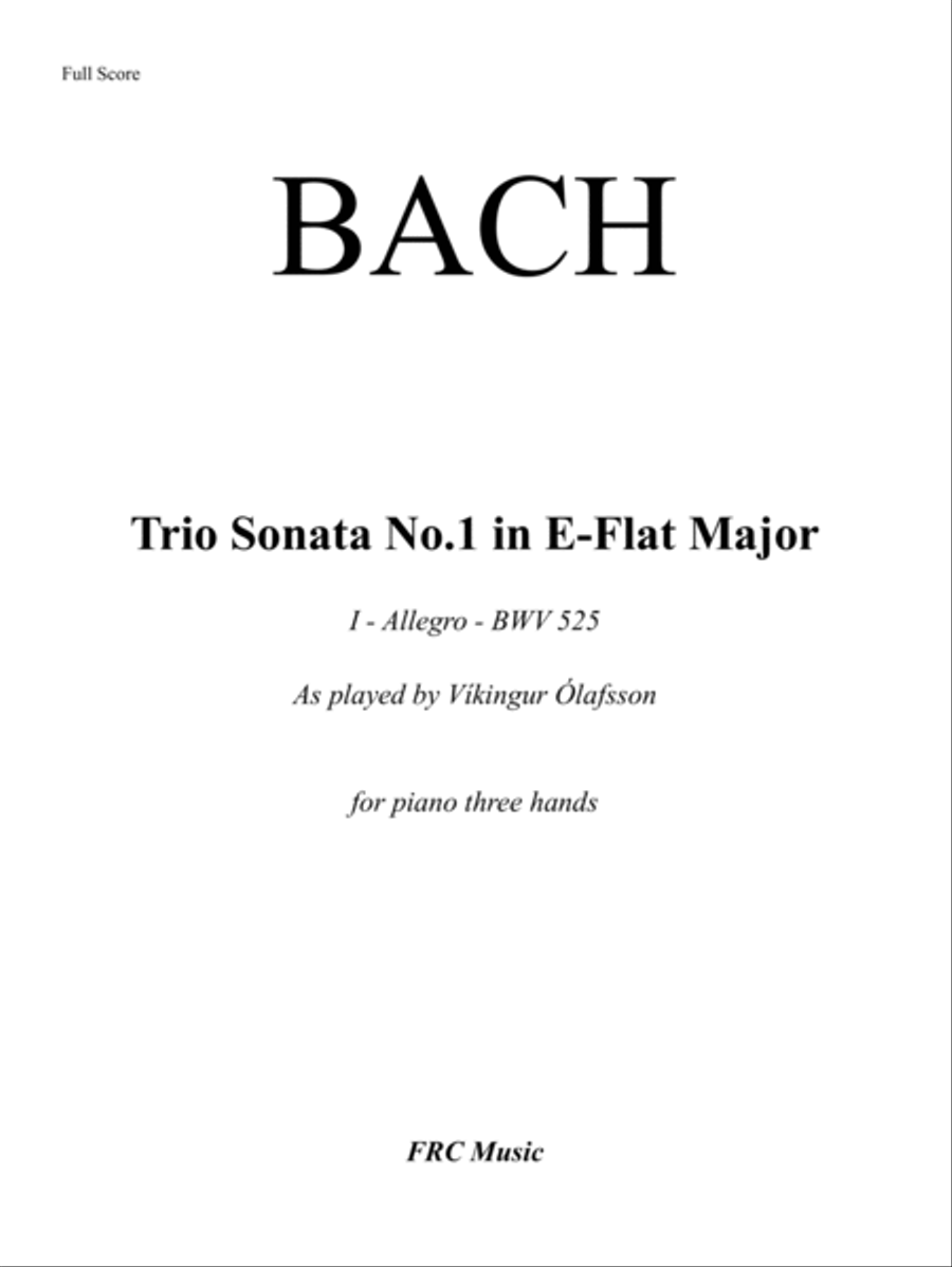 Bach: Trio Sonata No. 1 in E-Flat Major, BWV 525 - I. (Allegro moderato) 1 Piano, 4-Hands scores gallery preview page 2