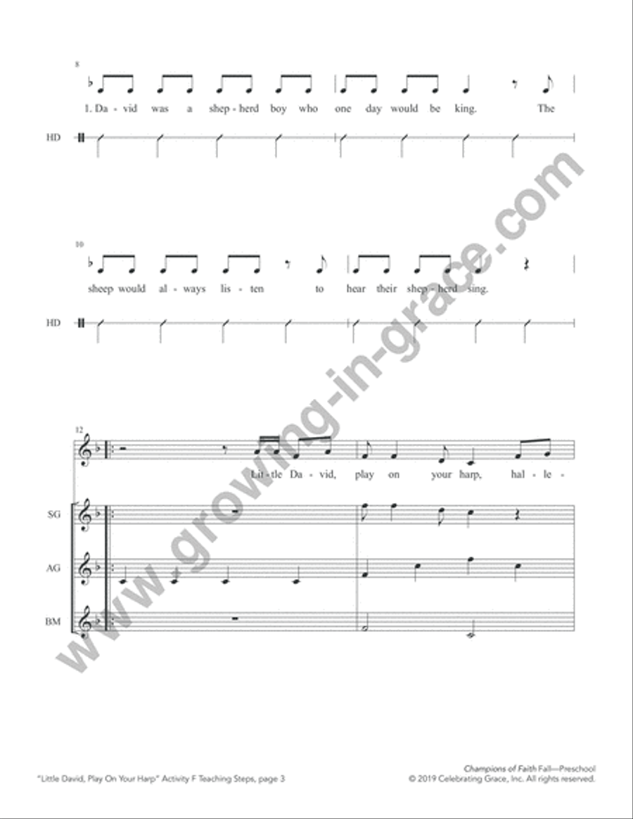 Champions of Faith: Preschool - Fall Unison Choir scores gallery preview page 18