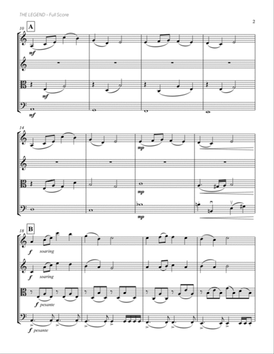 The Legend (from DELTARUNE) (for String Quartet) String Quartet scores gallery preview page 3