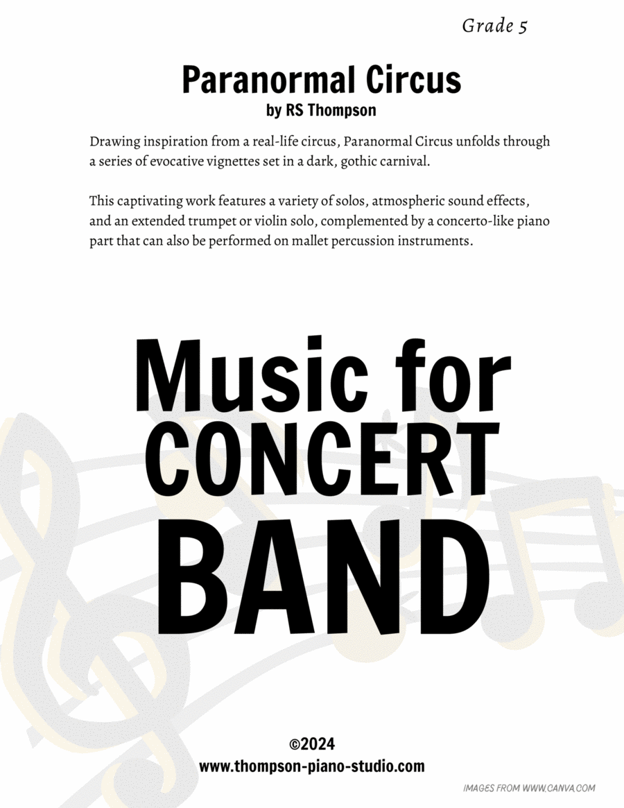 Paranormal Circus Concert Band scores gallery preview page 1
