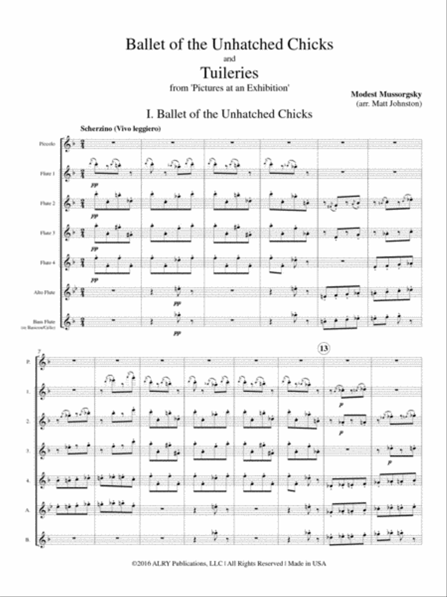 Ballet of the Unhatched Chicks and Tuileries for Flute Choir Flute Choir scores gallery preview page 2