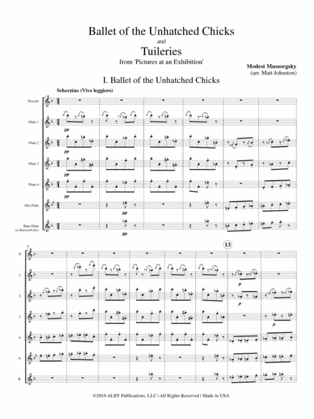 Ballet of the Unhatched Chicks and Tuileries for Flute Choir