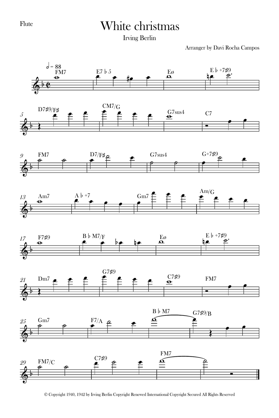 White Christmas White Christmas Flute Solo scores gallery preview page 1