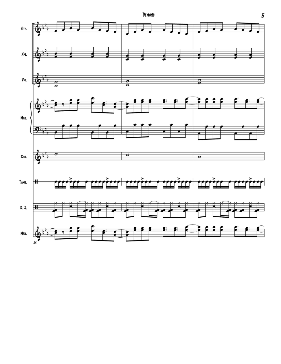 Demons Percussion Ensemble scores gallery preview page 5