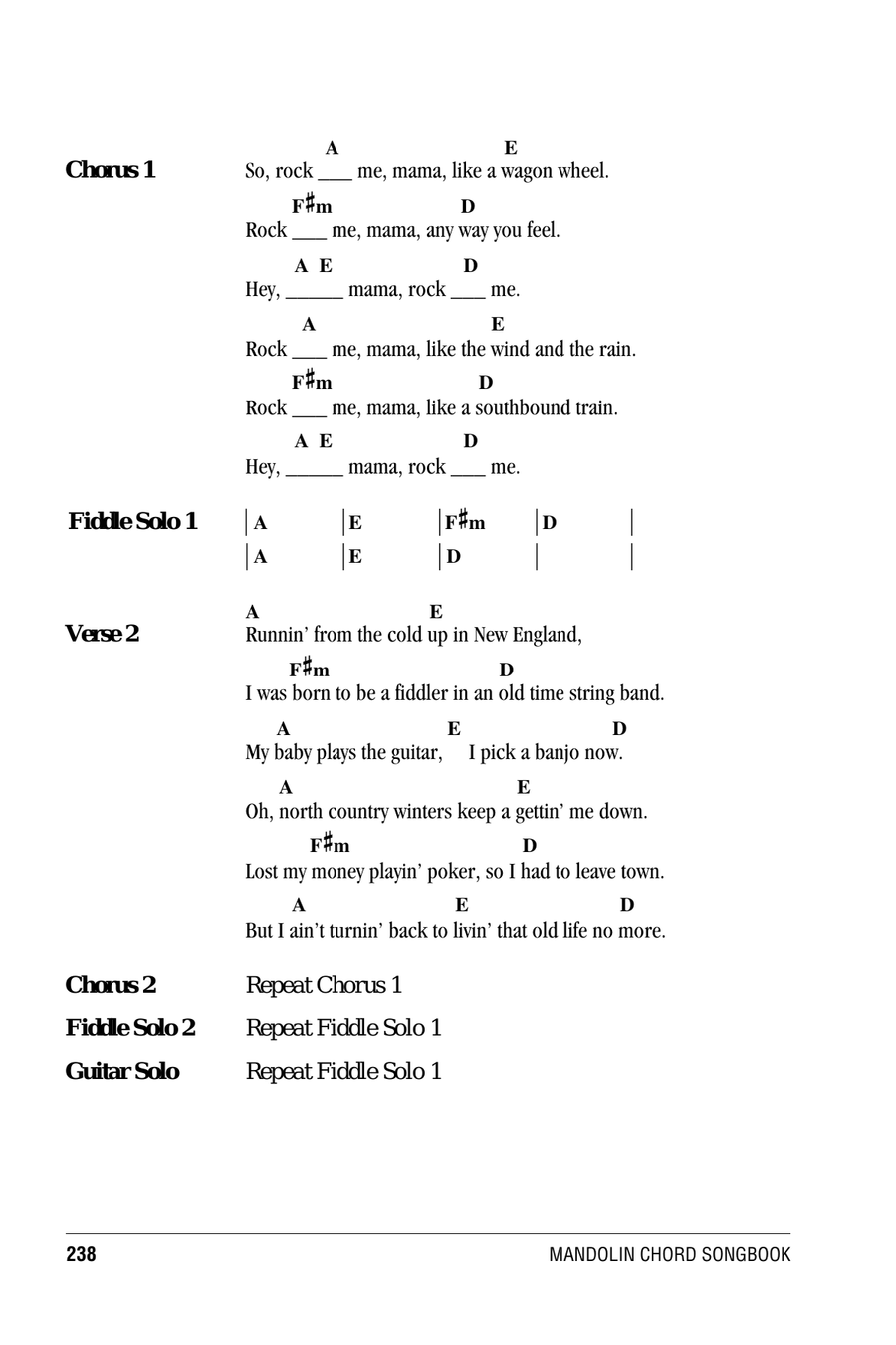 Wagon Wheel Mandolin scores gallery preview page 2