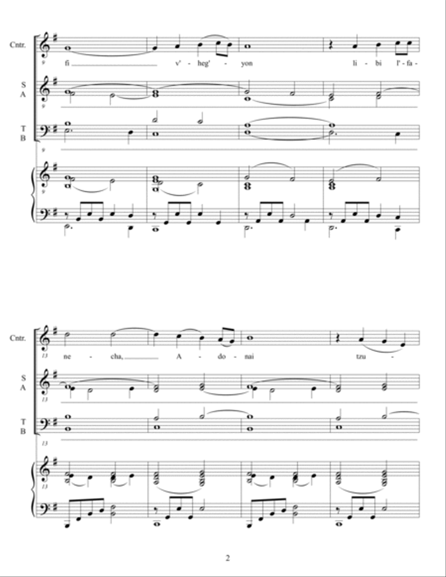 Yih'yu & Oseh Shalom 4-Part scores gallery preview page 3