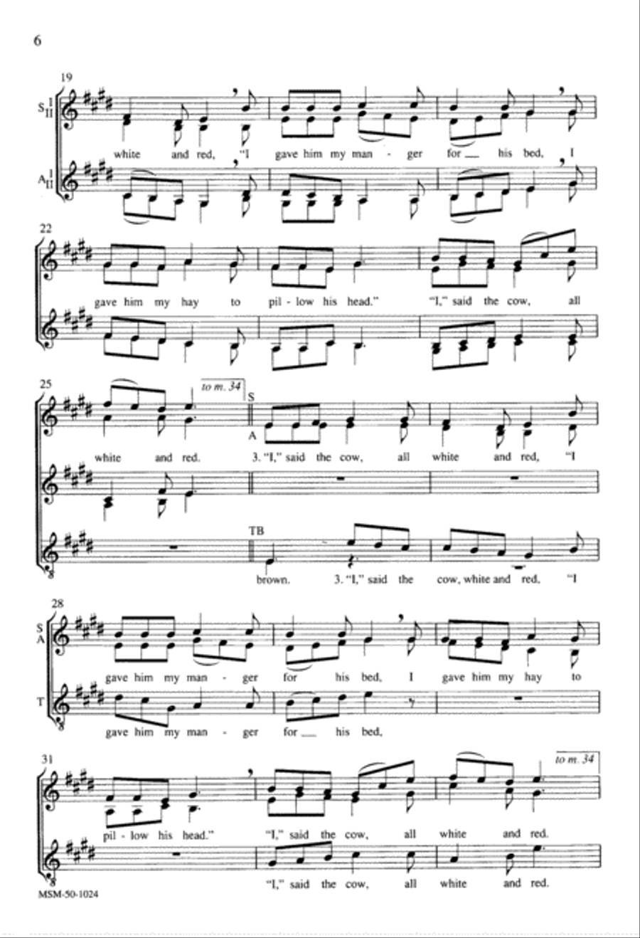 The Friendly Beasts 4-Part scores gallery preview page 4