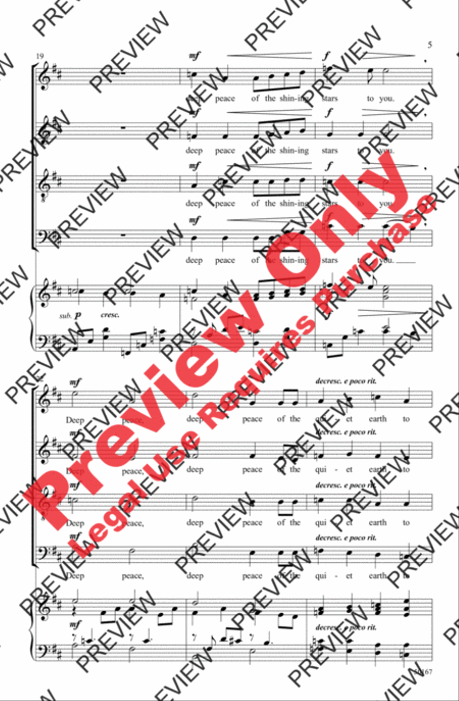 Deep Peace Deep Peace 4-Part scores gallery preview page 5
