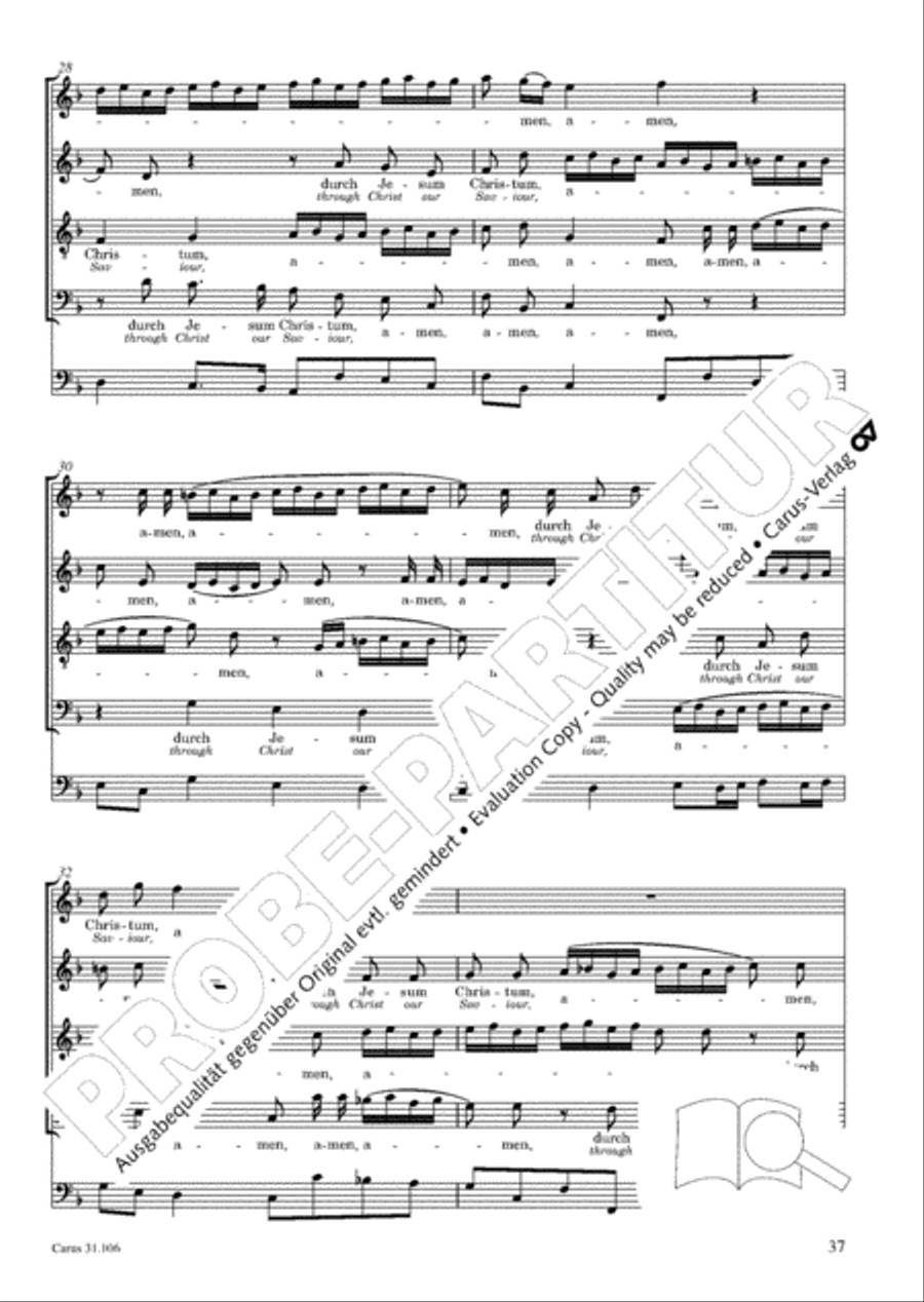 God's own time is the time appointed (Gottes Zeit ist die allerbeste Zeit) 4-Part scores gallery preview page 38