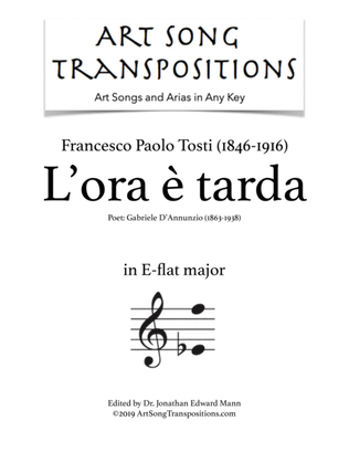 TOSTI: L'ora è tarda (transposed to E-flat major)