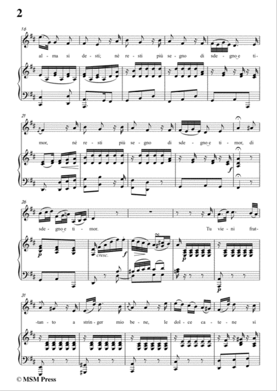 Mozart-Ridente la calma,in D Major,for Voice and Piano Voice Solo scores gallery preview page 4