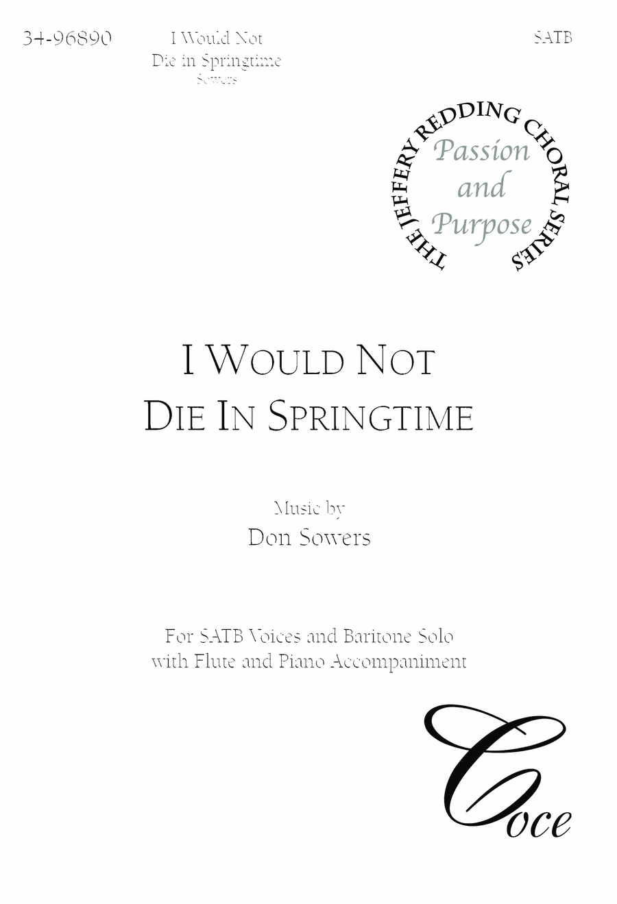 I Would Not Die in Springtime 4-Part scores gallery preview page 1