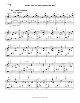 Waltzes, opus 101 (2002) harp part