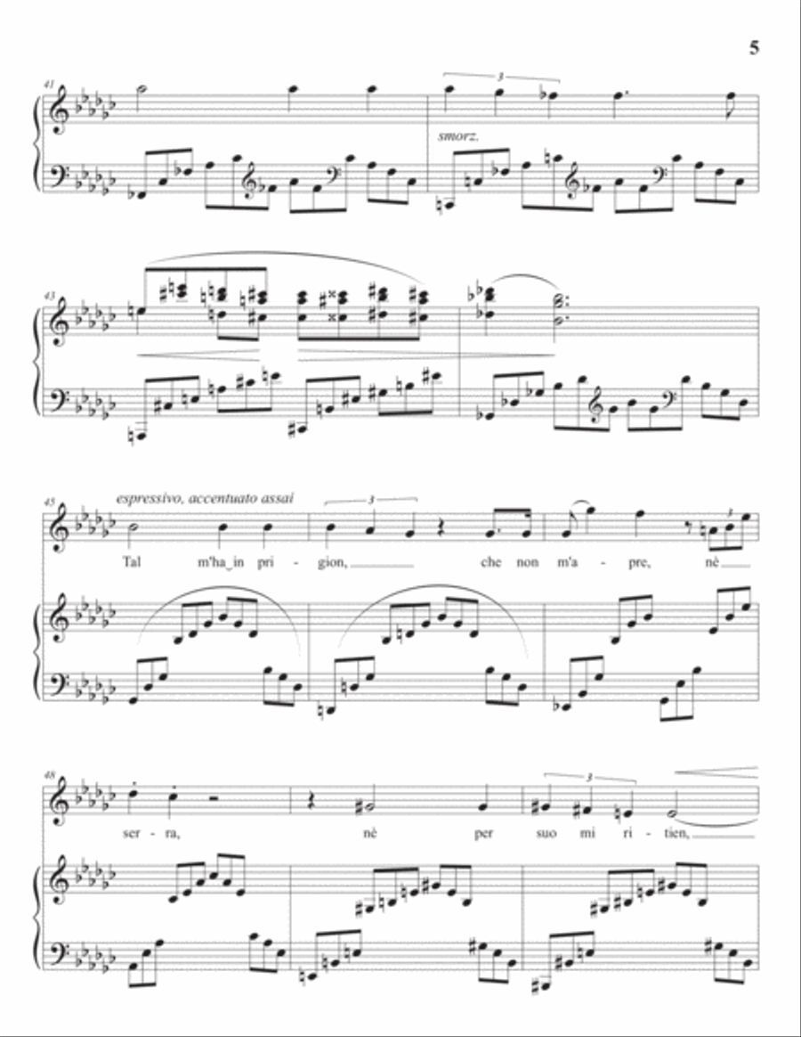 LISZT: Pace non trovo, S. 270 (first version, transposed to G-flat major) Voice scores gallery preview page 6