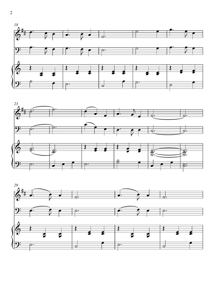 Franz Gruber - Silent Night (Tenor Saxophone and Double Bass Duet) Small Ensemble scores gallery preview page 2