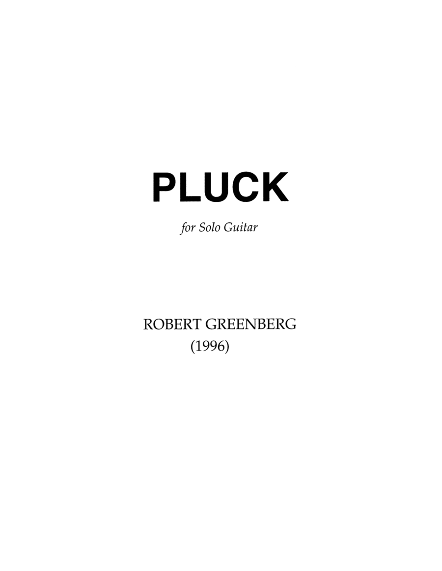 Pluck for guitar Classical Guitar scores gallery preview page 1