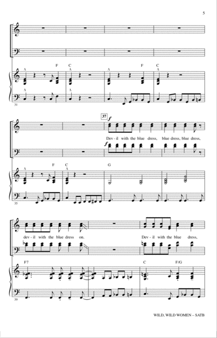 Wild, Wild Women (Medley) 4-Part scores gallery preview page 4