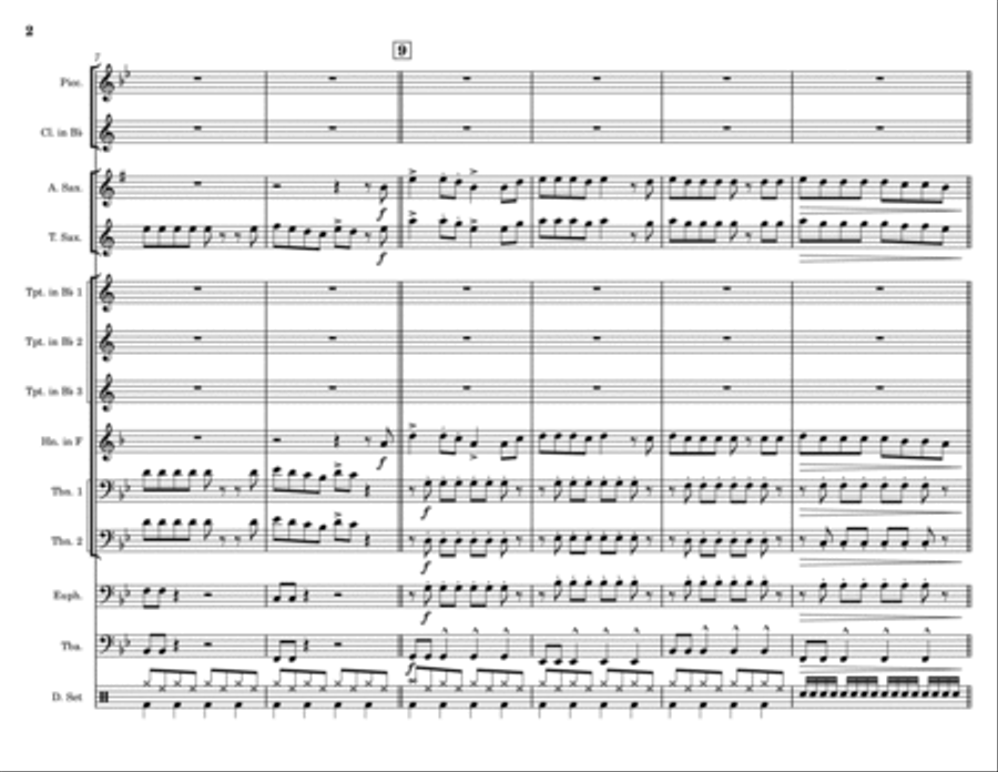You're Gonna Go Far Kid Marching Band scores gallery preview page 2