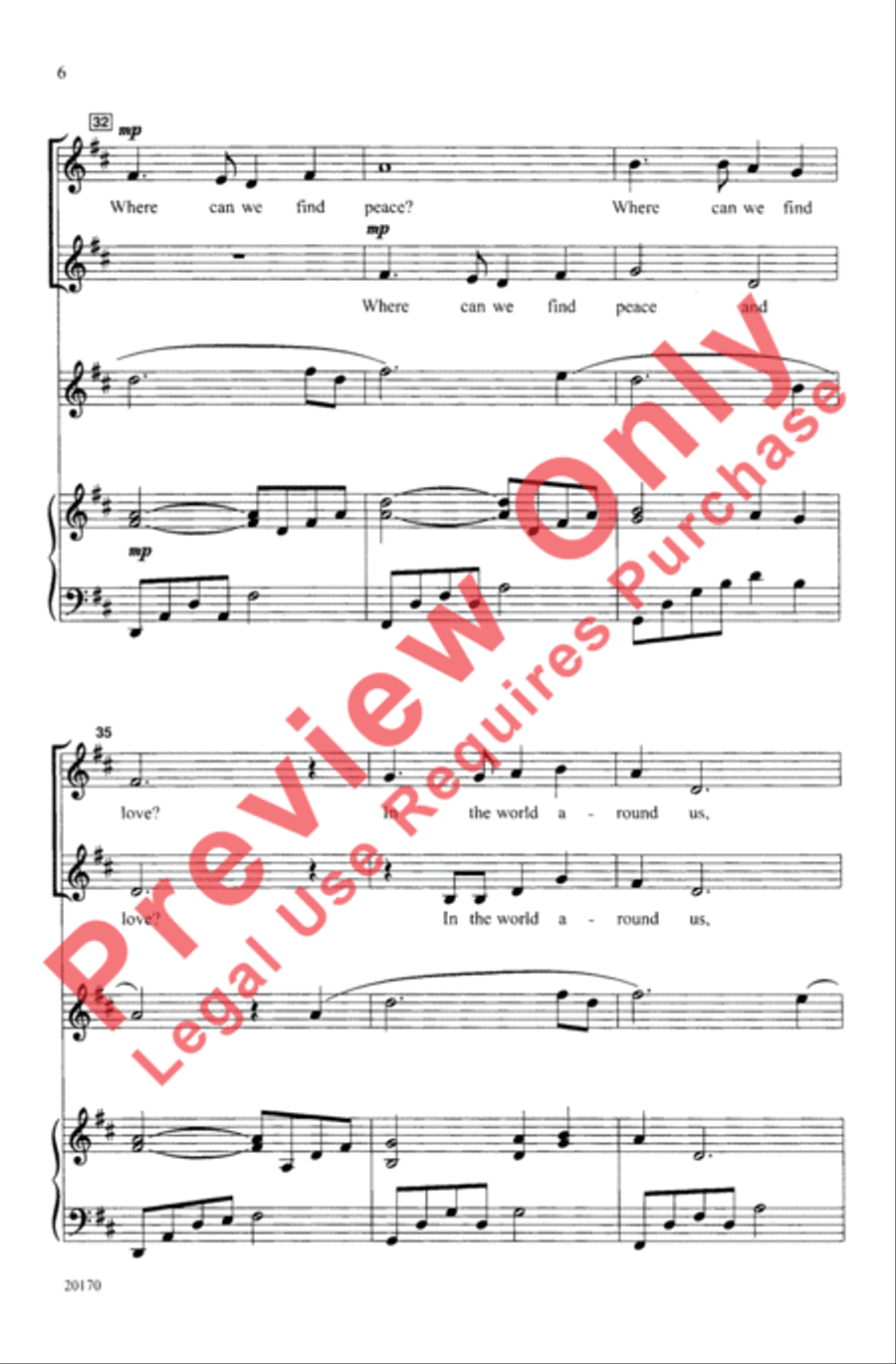 Where Can We Find Peace? 2-Part scores gallery preview page 6