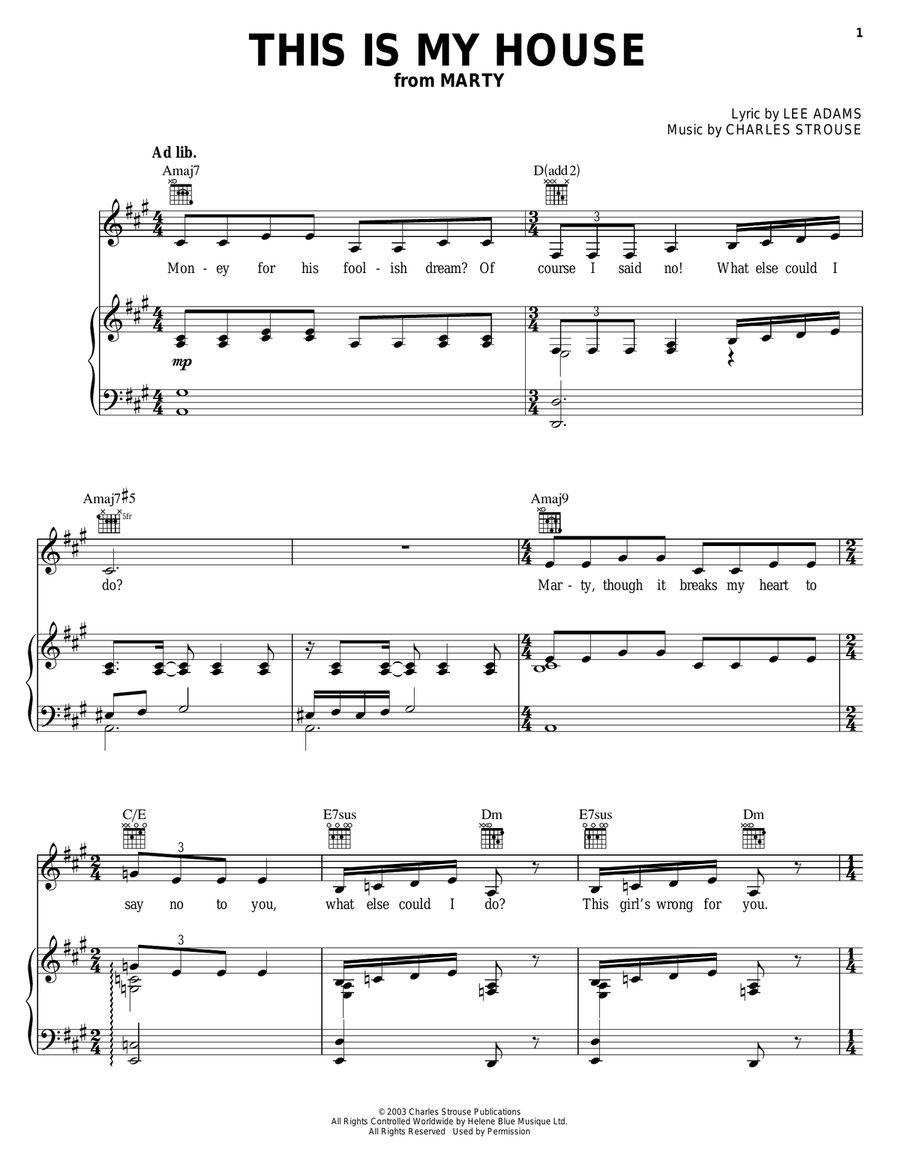 This Is My House Piano, Vocal, Guitar scores gallery preview page 1
