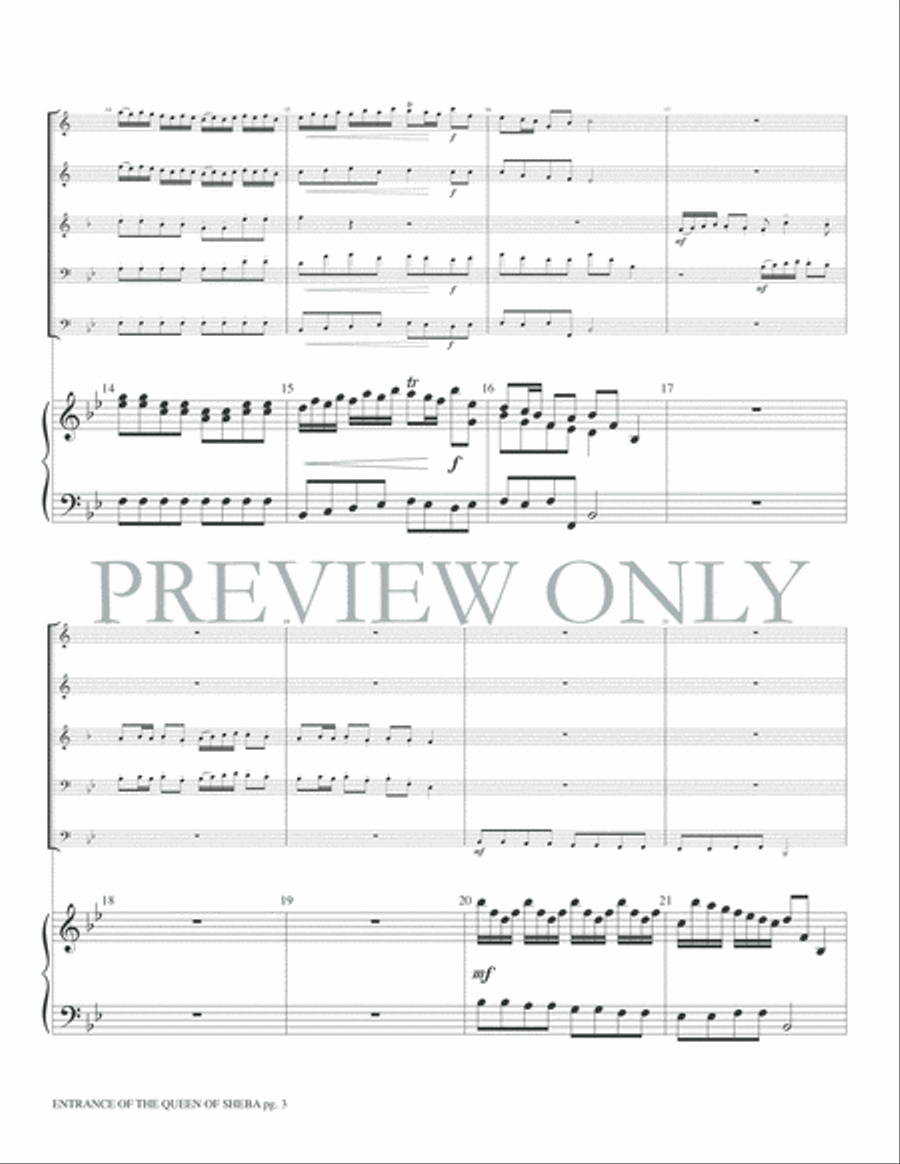Entrance of the Queen of Sheba Brass Ensemble scores gallery preview page 5