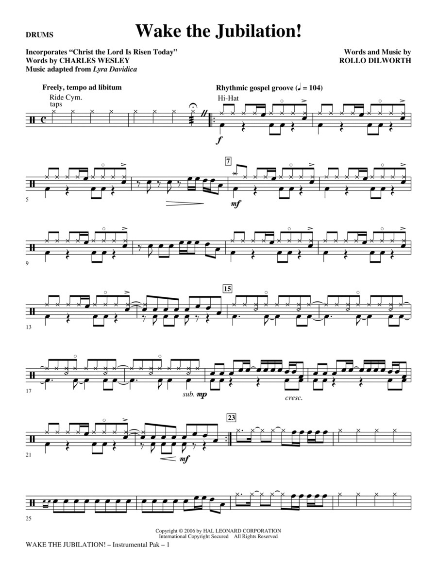 Wake The Jubilation! - Drums Choir scores gallery preview page 1