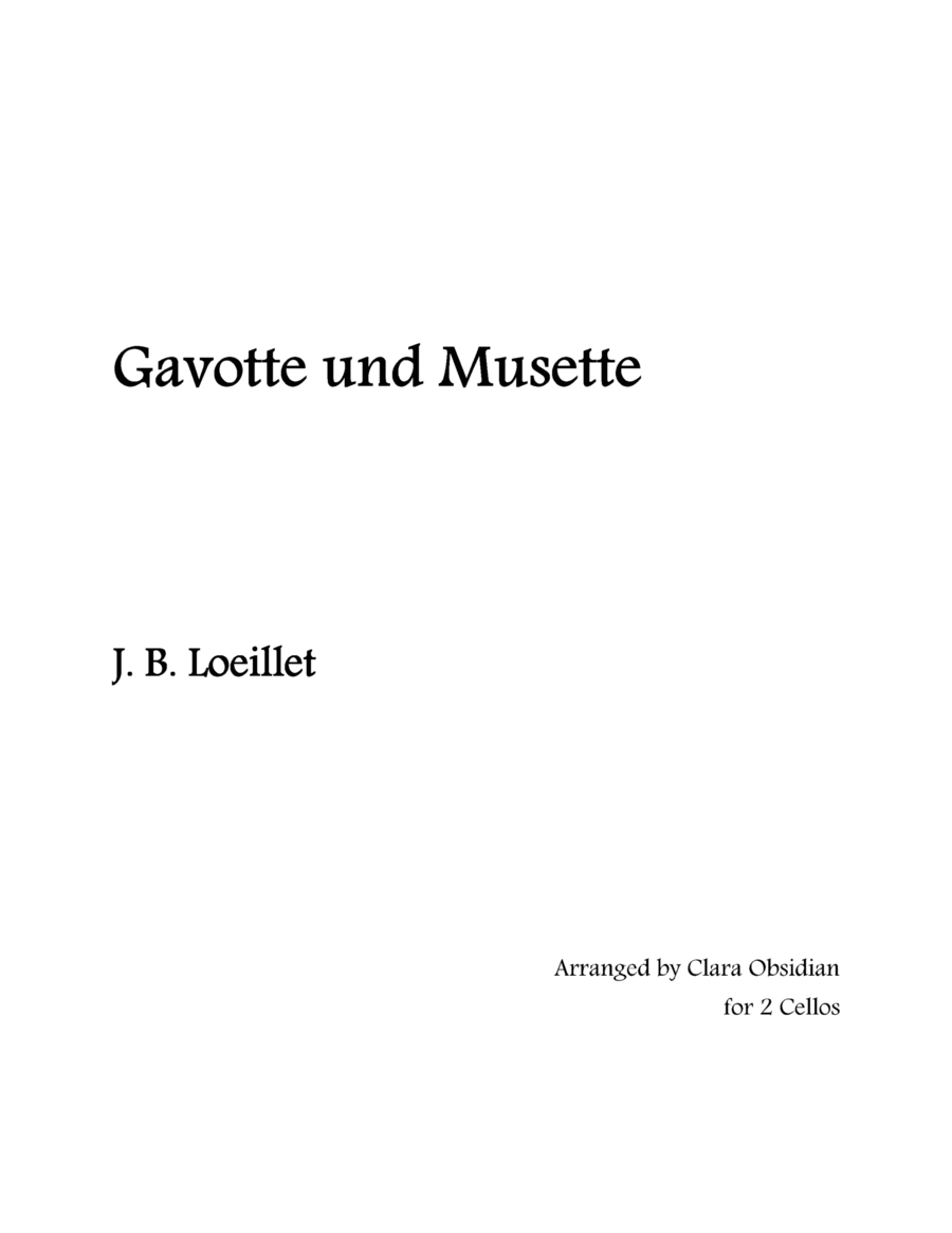 J. B. Loeillet: Gavotte und Musette (For 2 Cellos) image number null