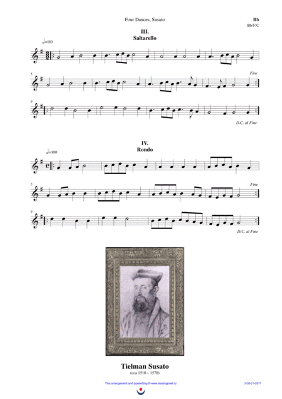 La Mourisque, Pavane, Saltarello, Rondo Brass Ensemble scores gallery preview page 4